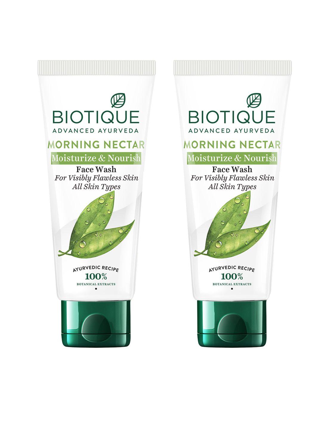 biotique set of 2 bio morning nectar visibly flawless face wash - 100ml each