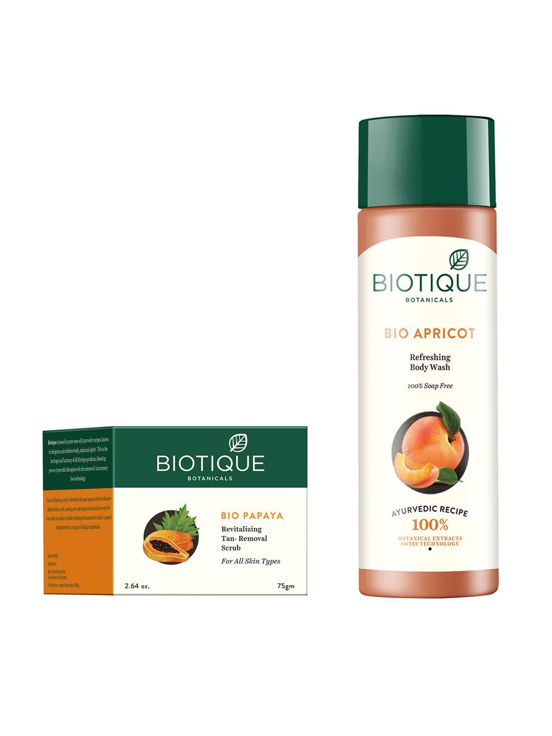 biotique unisex bio sustainable set of tan-removal face scrub & refreshing body wash