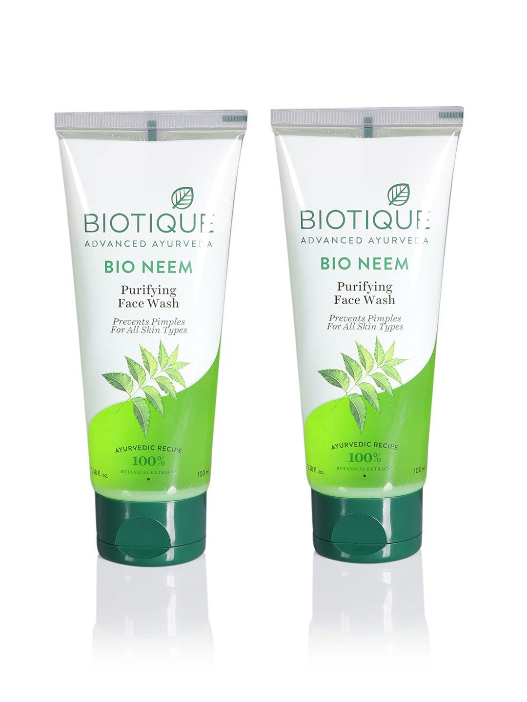 biotique unisex set of 2 bio neem purifying face wash