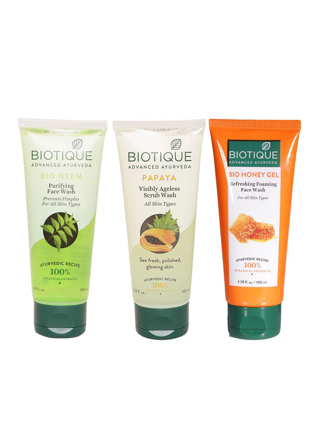 biotique unisex set of 3 face wash