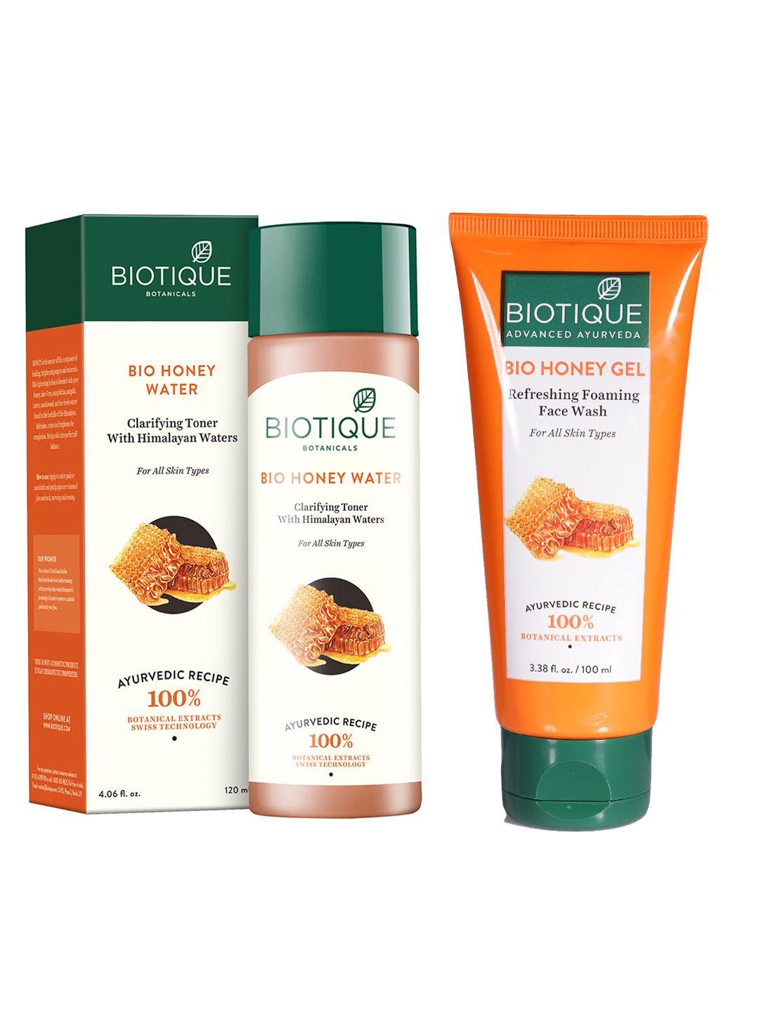 biotique unisex set of clarifying toner & face wash