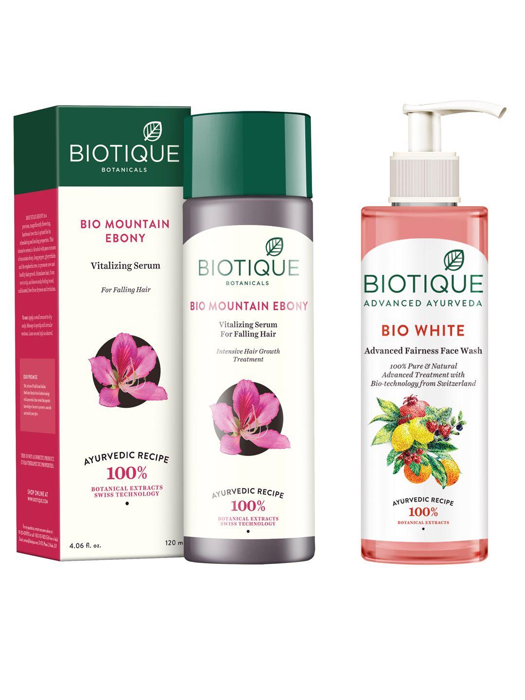 biotique unisex sustainable set of anti-hairfall serum & fairness face wash