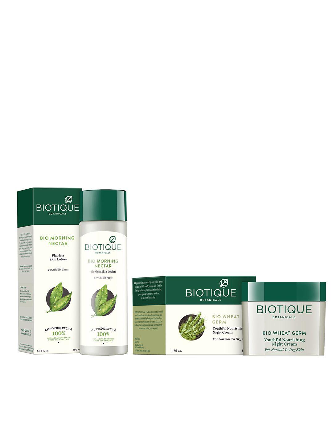 biotique unisex sustainable set of night cream & skin lotion