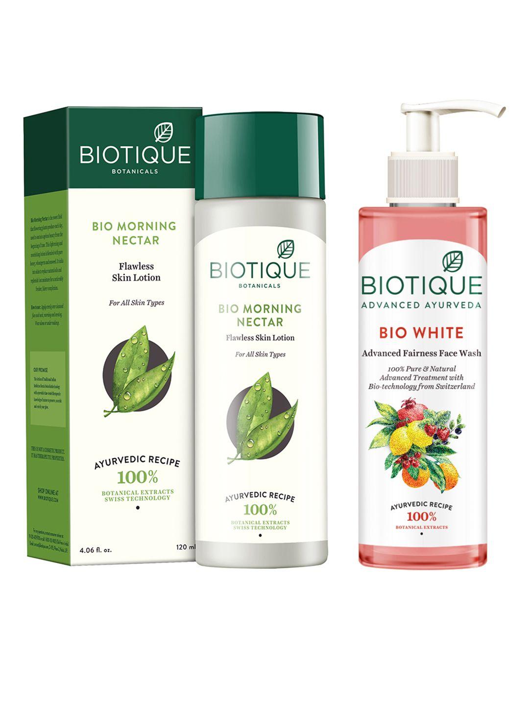 biotique unisex sustainable set of skin lotion & face wash