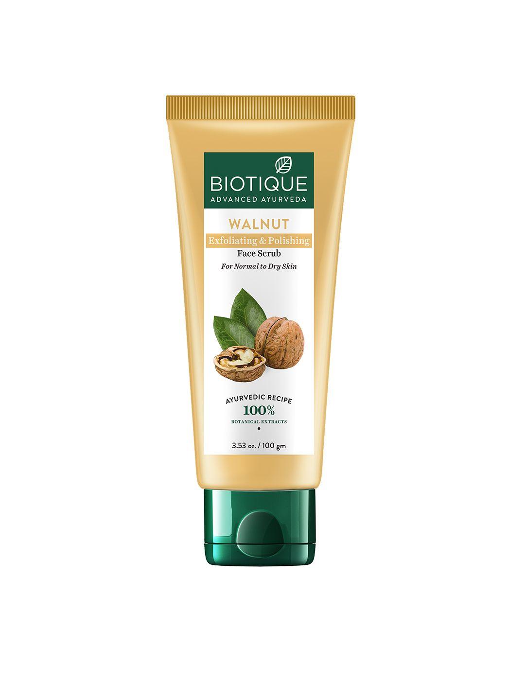 biotique walnut exfoliating & polishing face scrub with neem & sandalwod - 100 g