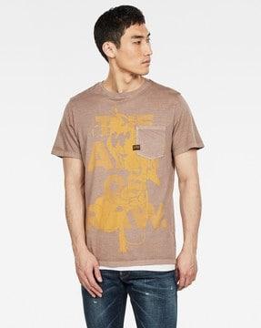 bird pocket gr printed crew-neck t-shirt