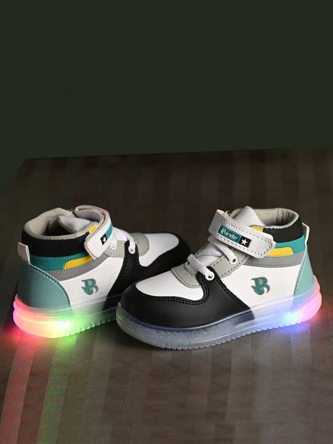 birde boys colourblocked comfort insole lightweight led sneakers