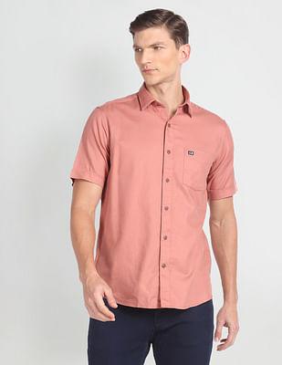 birdseye dobby solid casual shirt