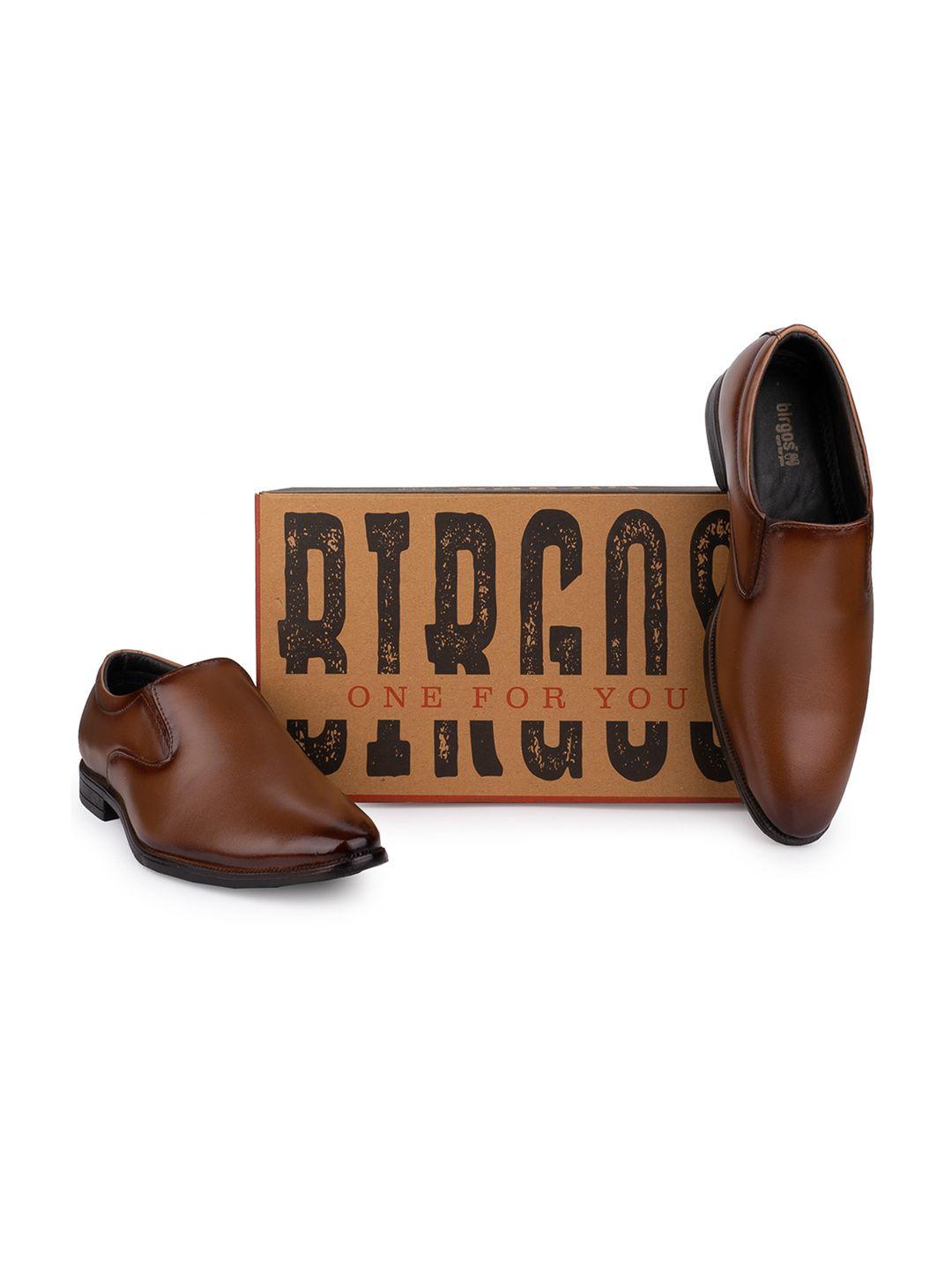 birgos men textured formal slip-on shoes
