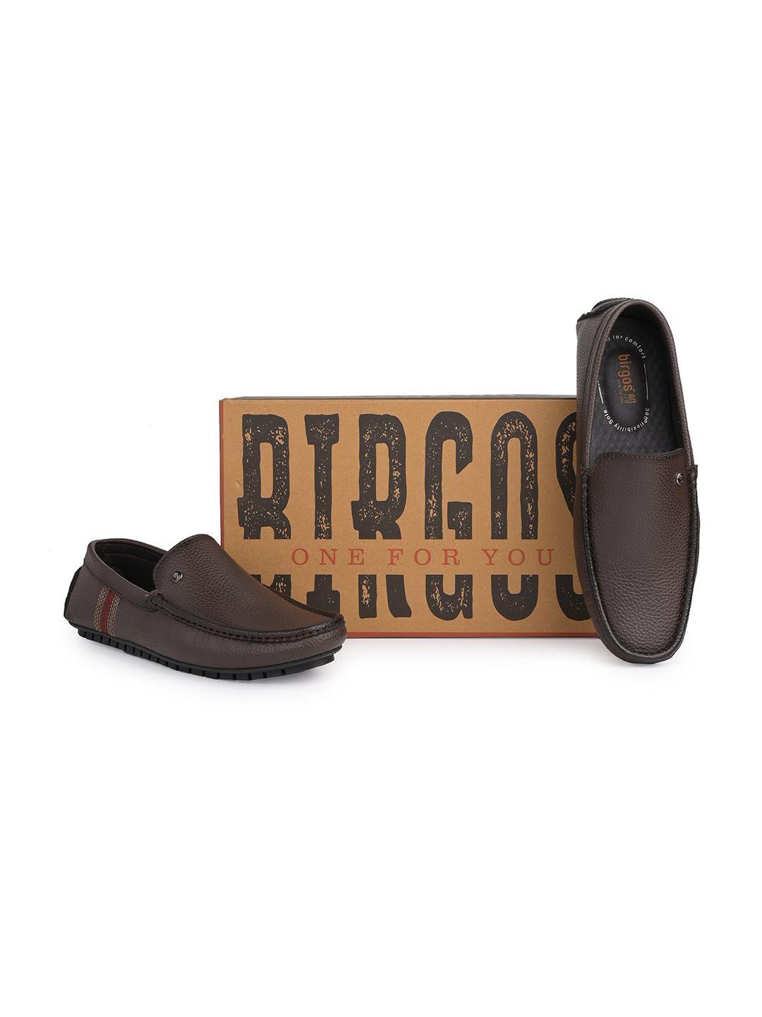birgos men textured leather loafers
