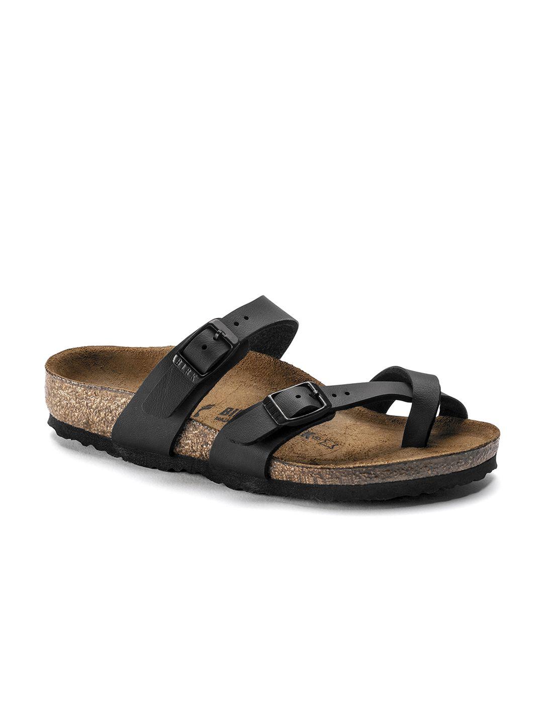 birkenstock girls mayari black narrow-width open toe flats