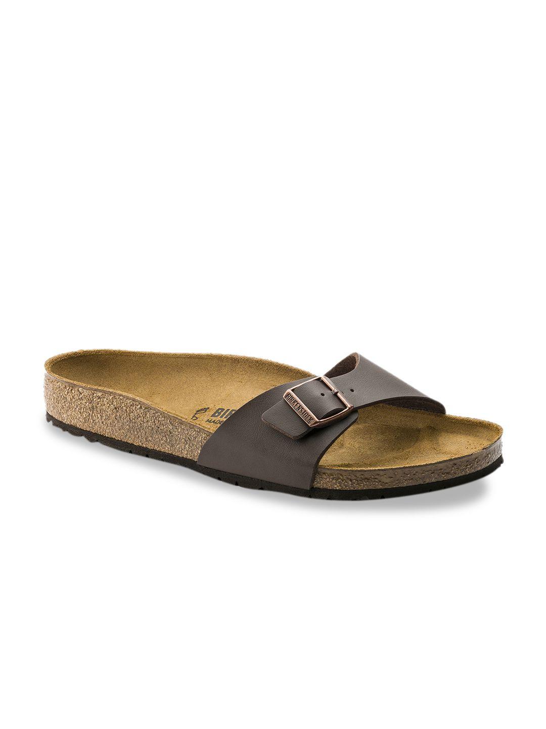 birkenstock unisex brown madrid birko-flor narrow width sandals