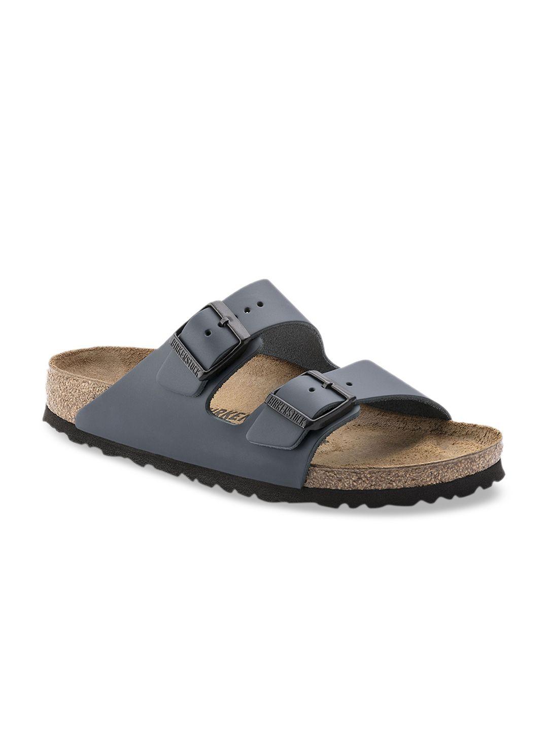 birkenstock unisex navy blue arizona natural leather narrow width sandals