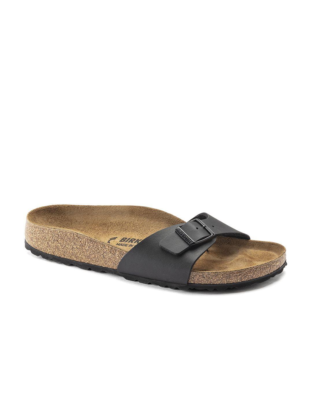 birkenstock black madrid birko-flor narrow width sandals