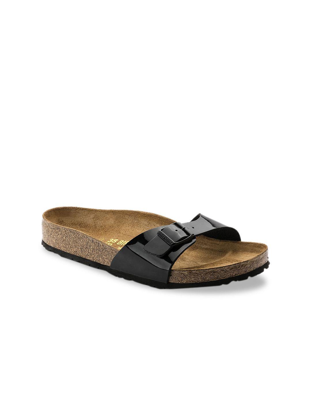 birkenstock black madrid birko-flor narrow width sandals