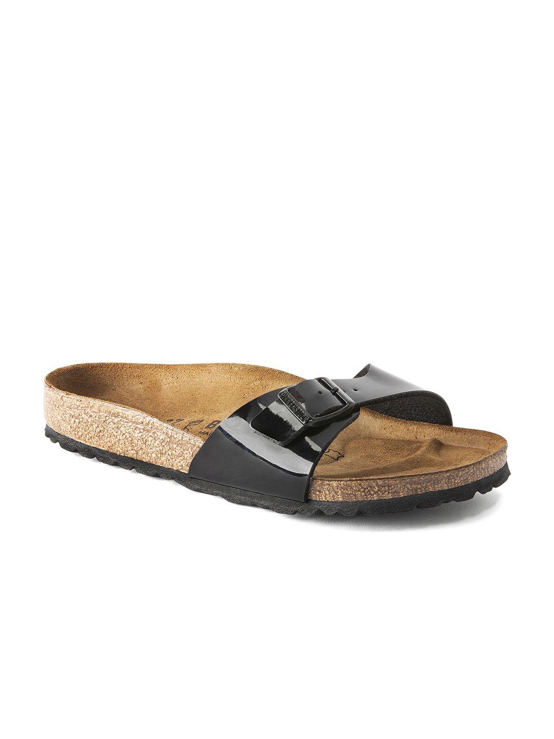 birkenstock black madrid birko-flor narrow width sandals