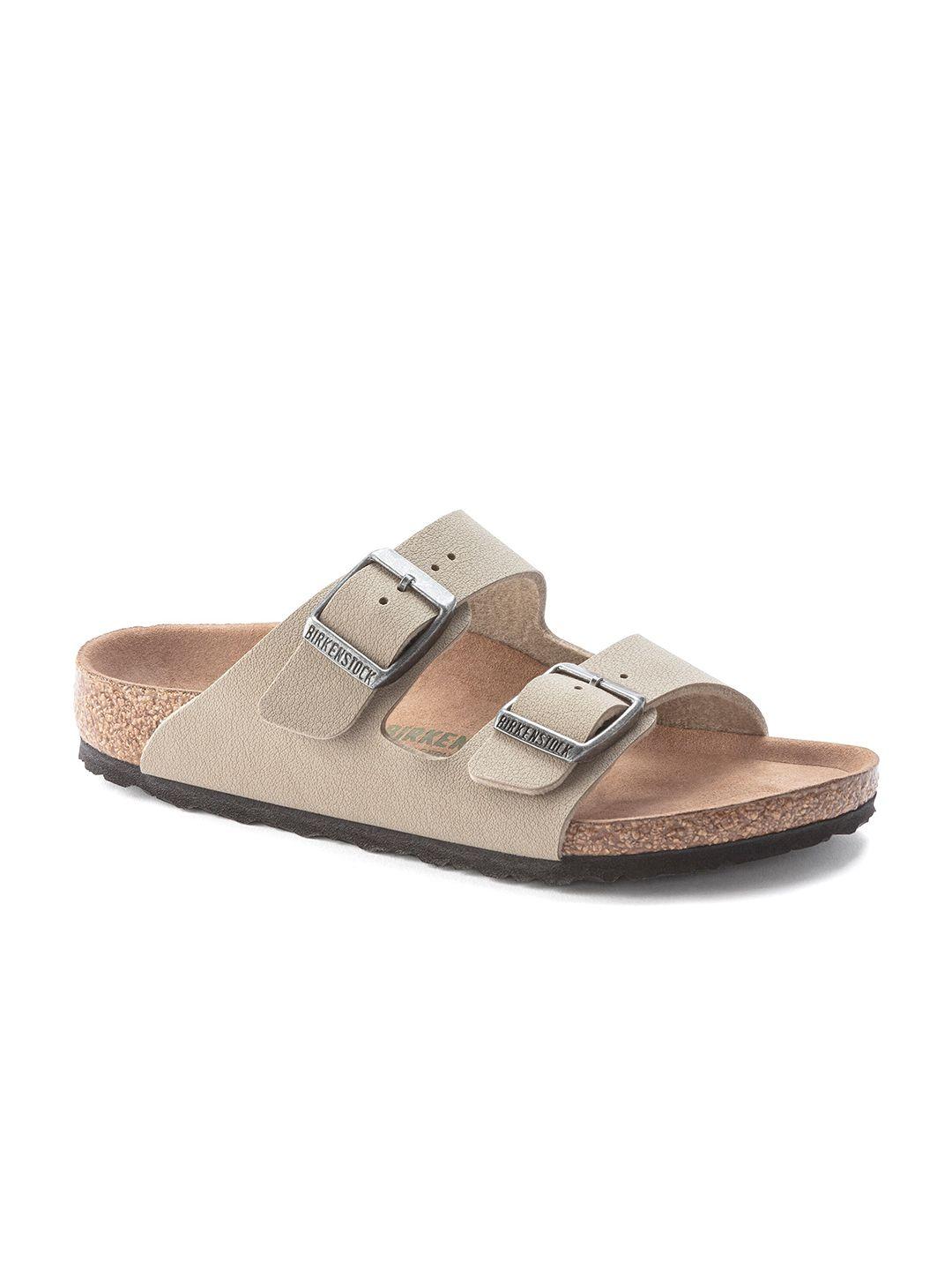 birkenstock boys beige & brown narrow width arizona comfort sandals
