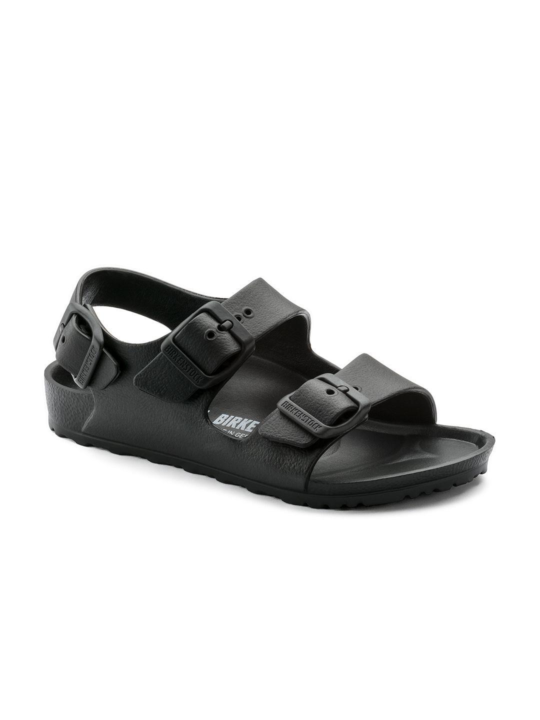 birkenstock boys black milano eva narrow width sandals