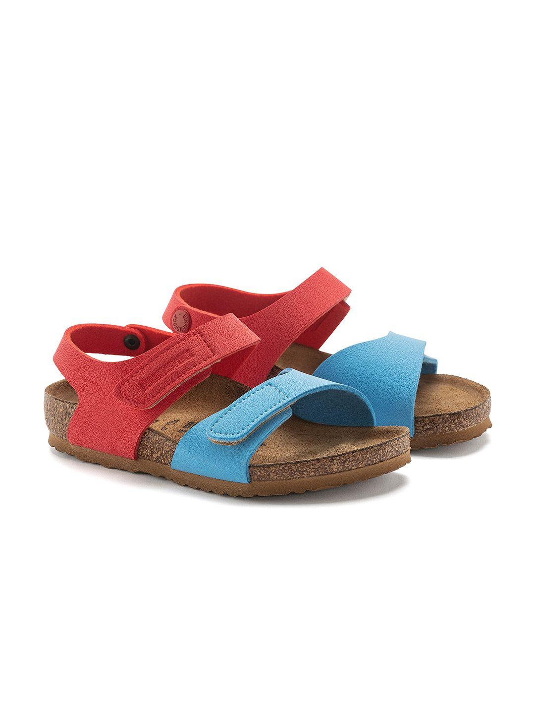 birkenstock boys palu colourblocked narrow width ankle strap comfort sandals