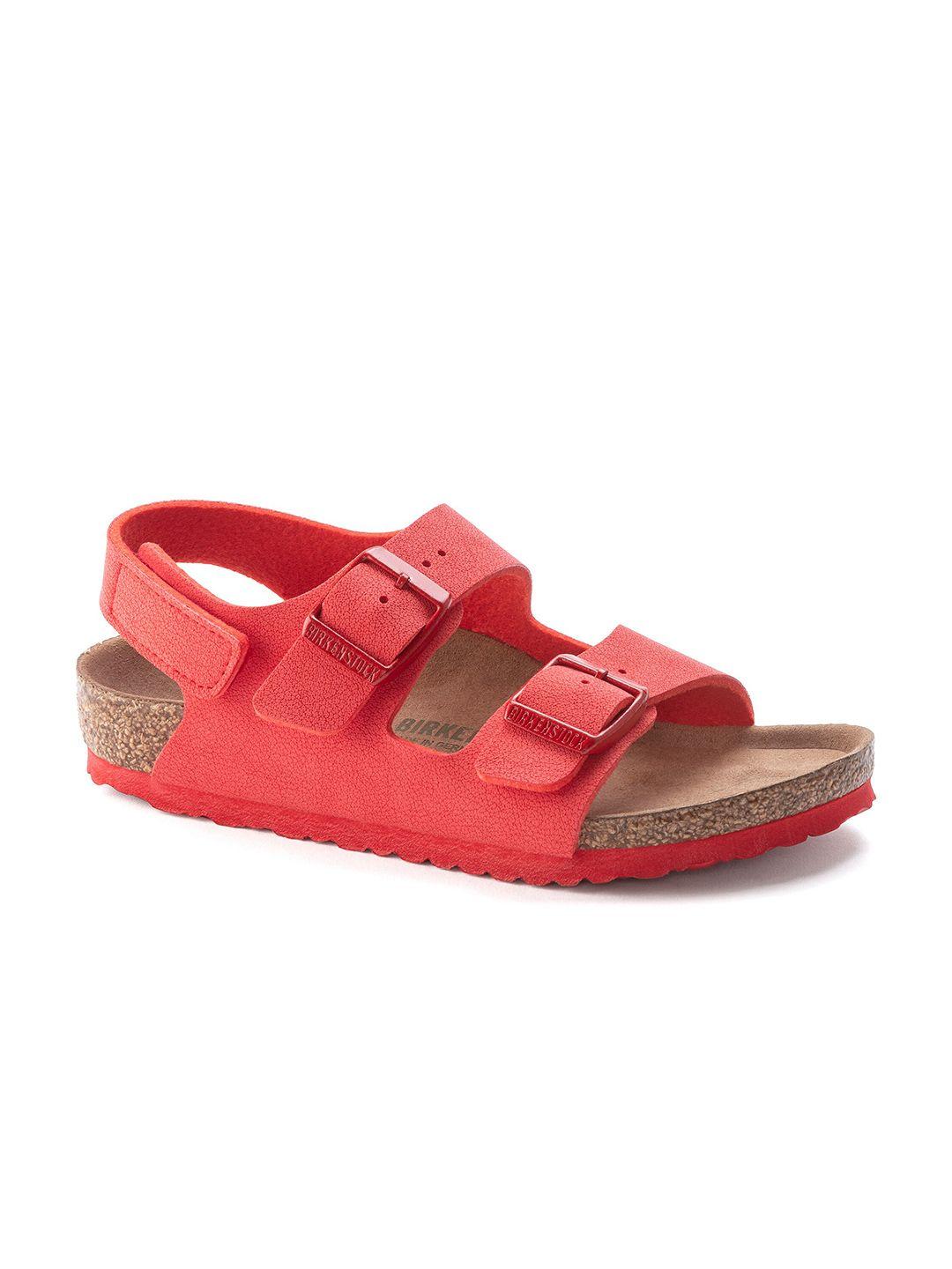 birkenstock boys red milano narrow width comfort sandals