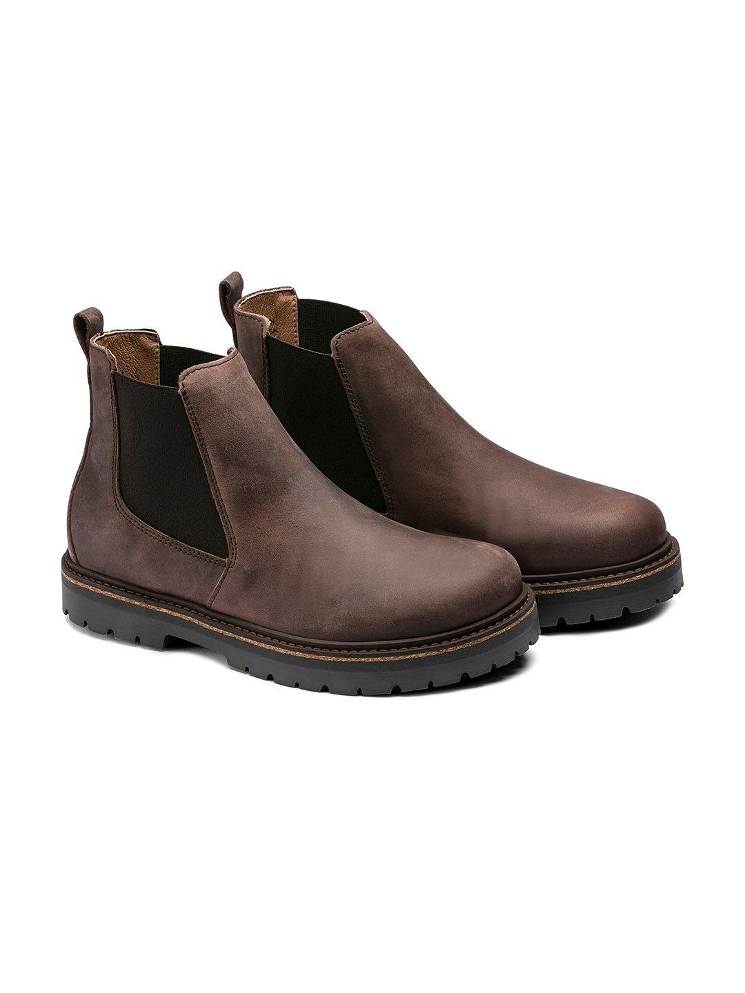 birkenstock brown solid chelsea boots