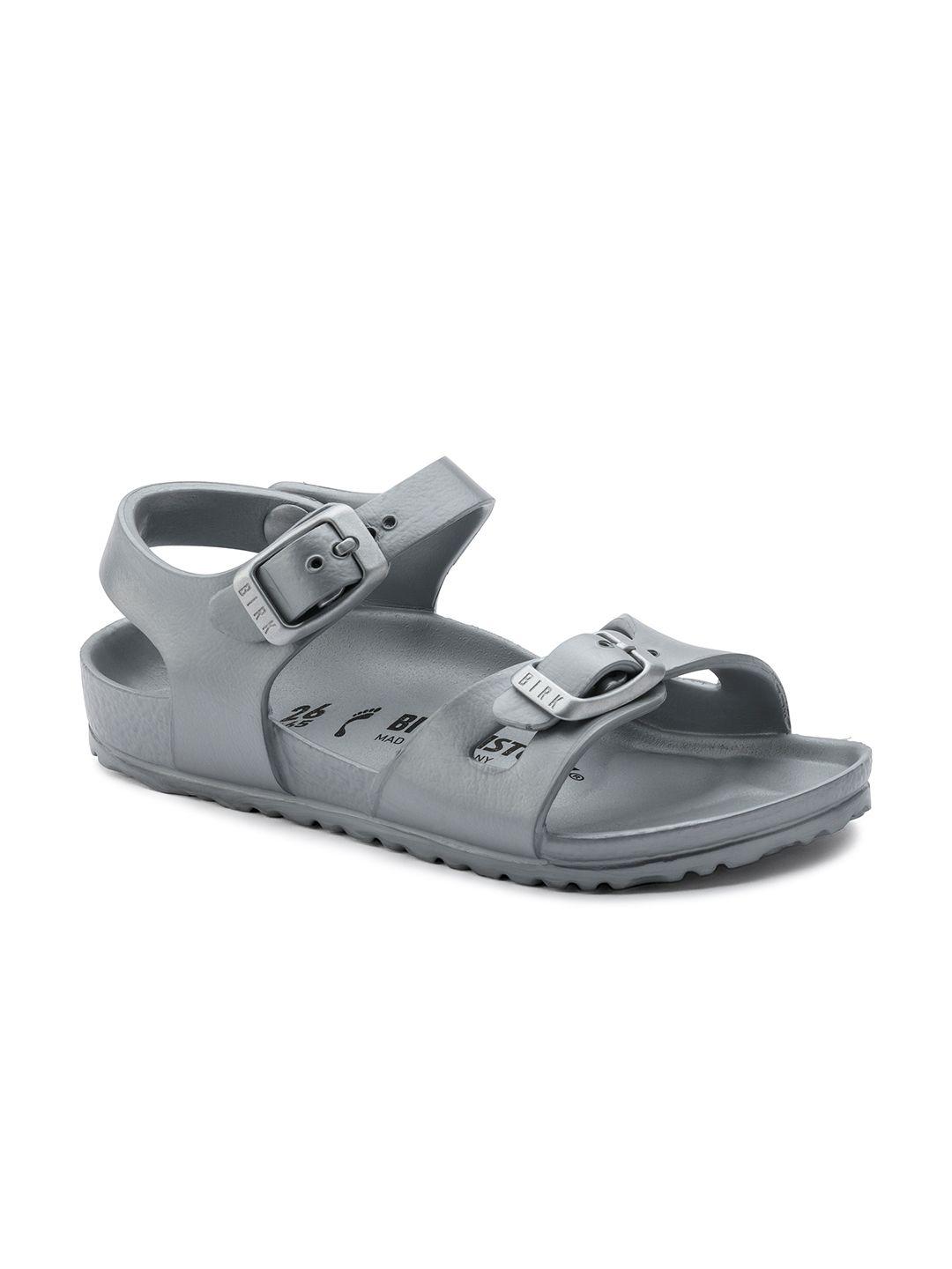 birkenstock girls grey solid rio eva open toe narrow width flats