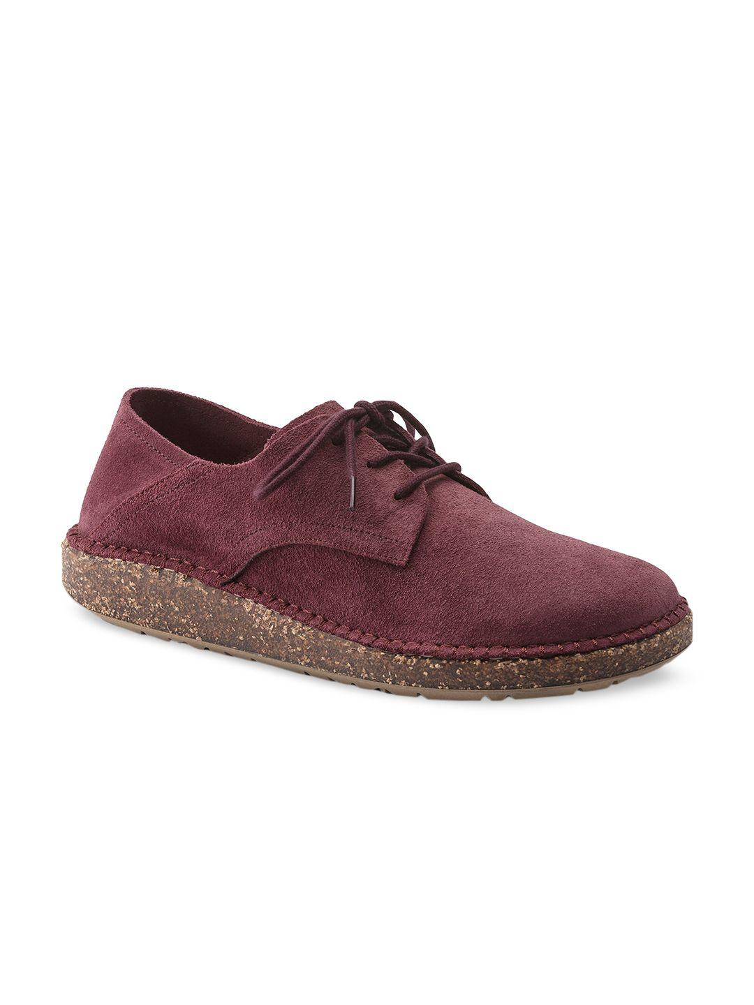 birkenstock maroon gary narrow width suede leather sneakers