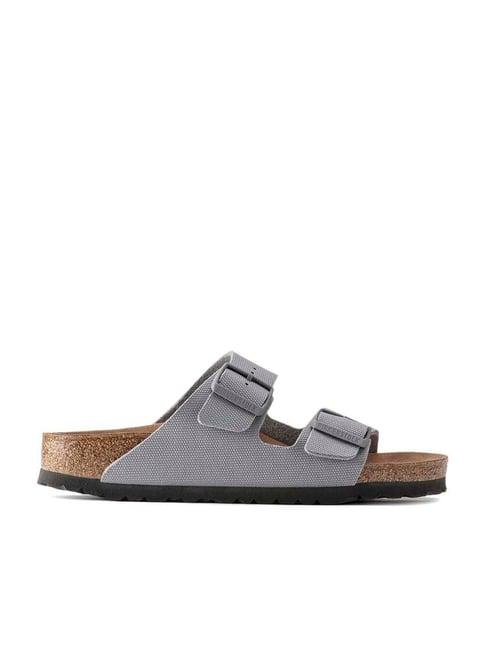 birkenstock men's arizona vegan men stone grey regular width casual sandals