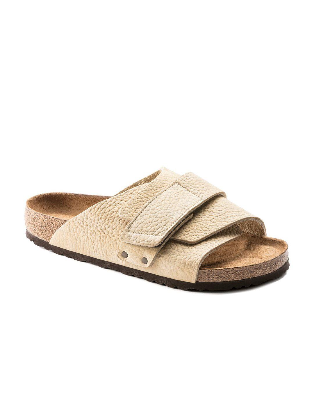 birkenstock men kyoto soft footbed beige regular slides