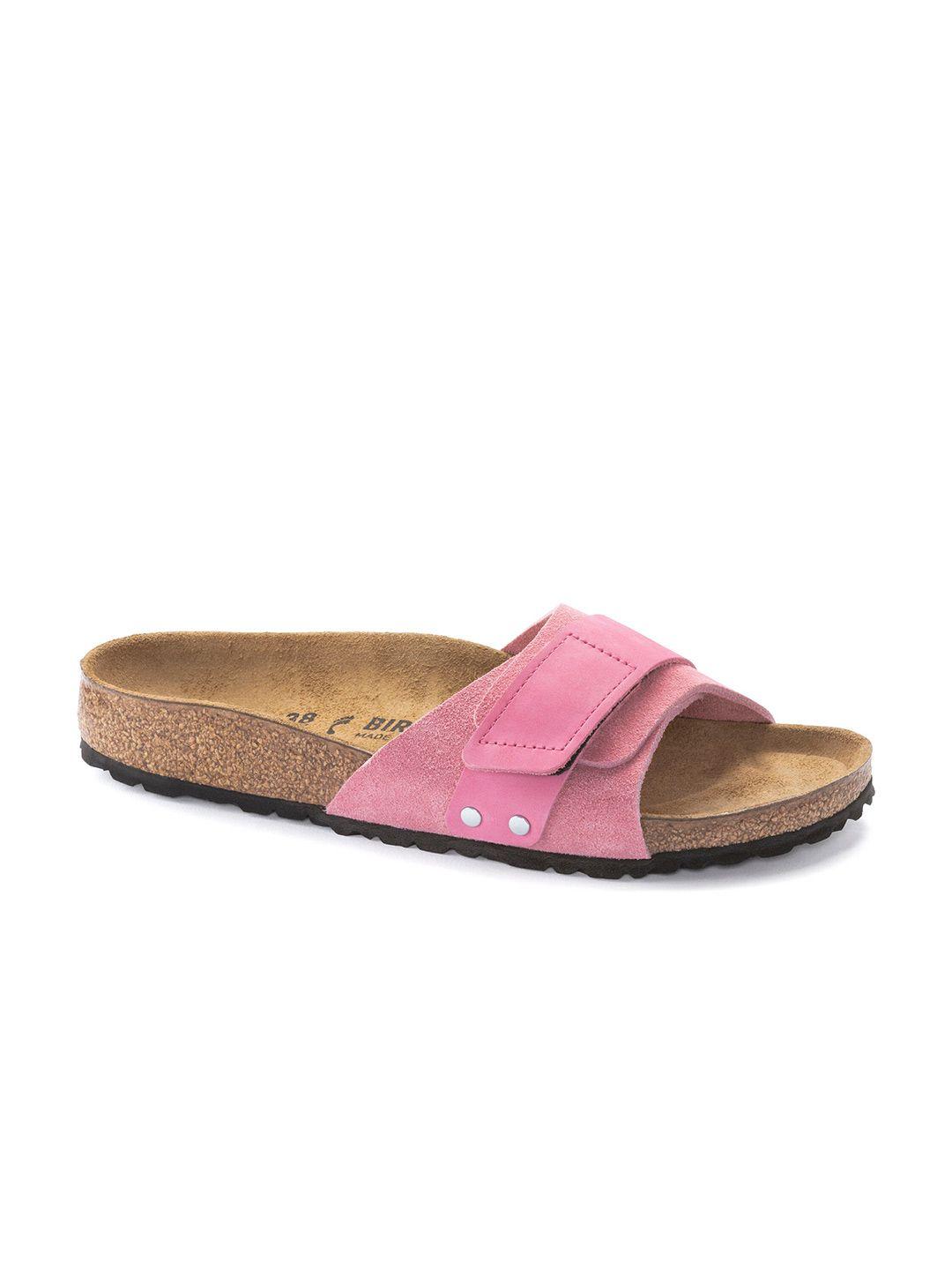 birkenstock oita narrow width suede leather one-strap open toe flats