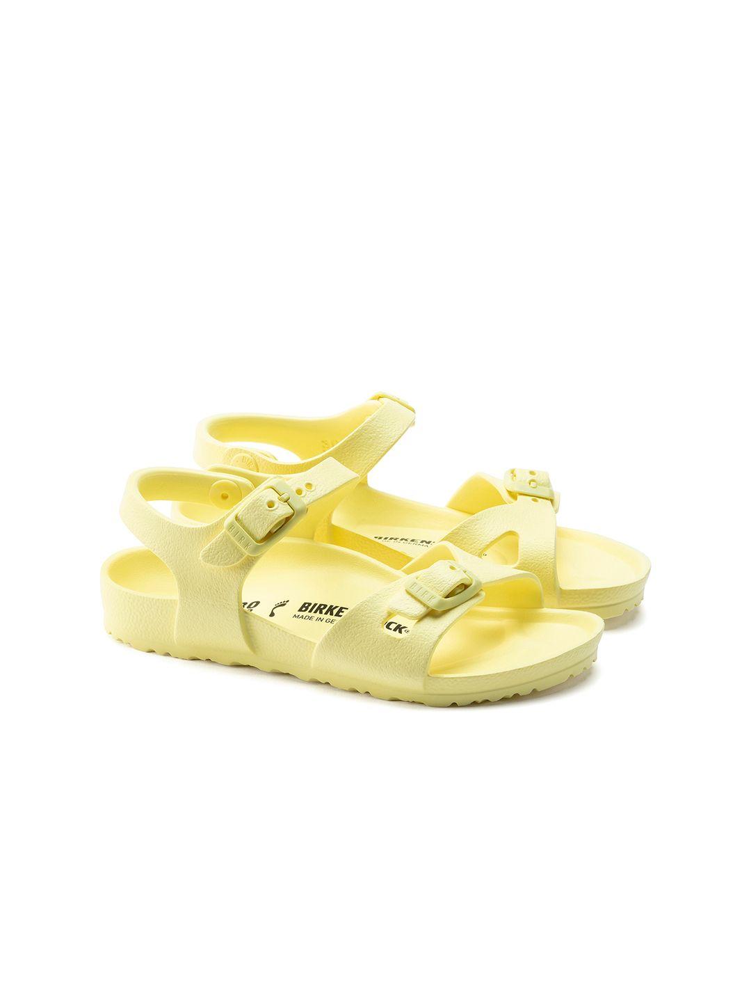 birkenstock rio kids yellow narrow width girls with an ankle strap sandals