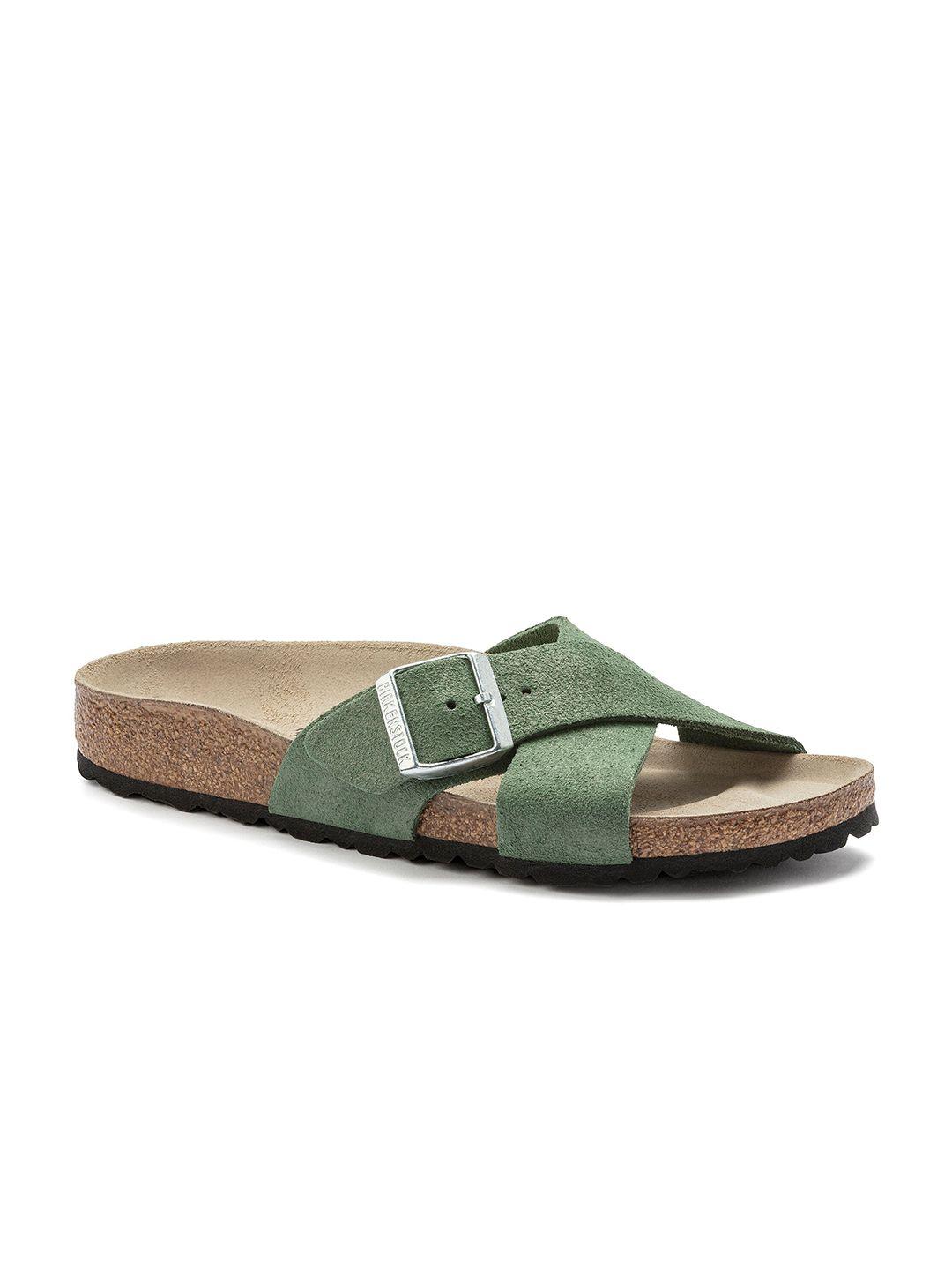 birkenstock siena narrow width suede leather cross strap open toe flats