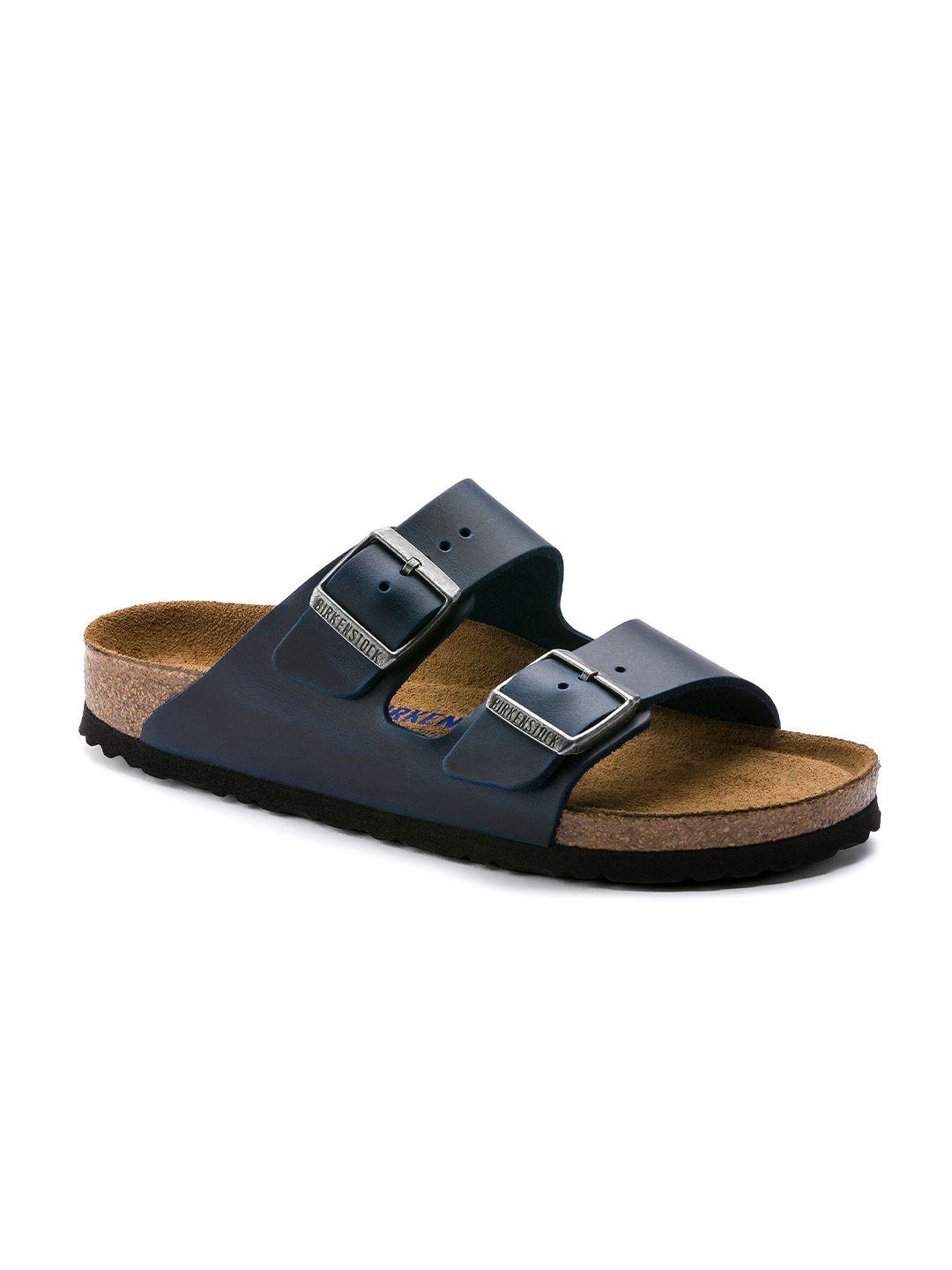 birkenstock unisex arizona soft footbed blue regular slides