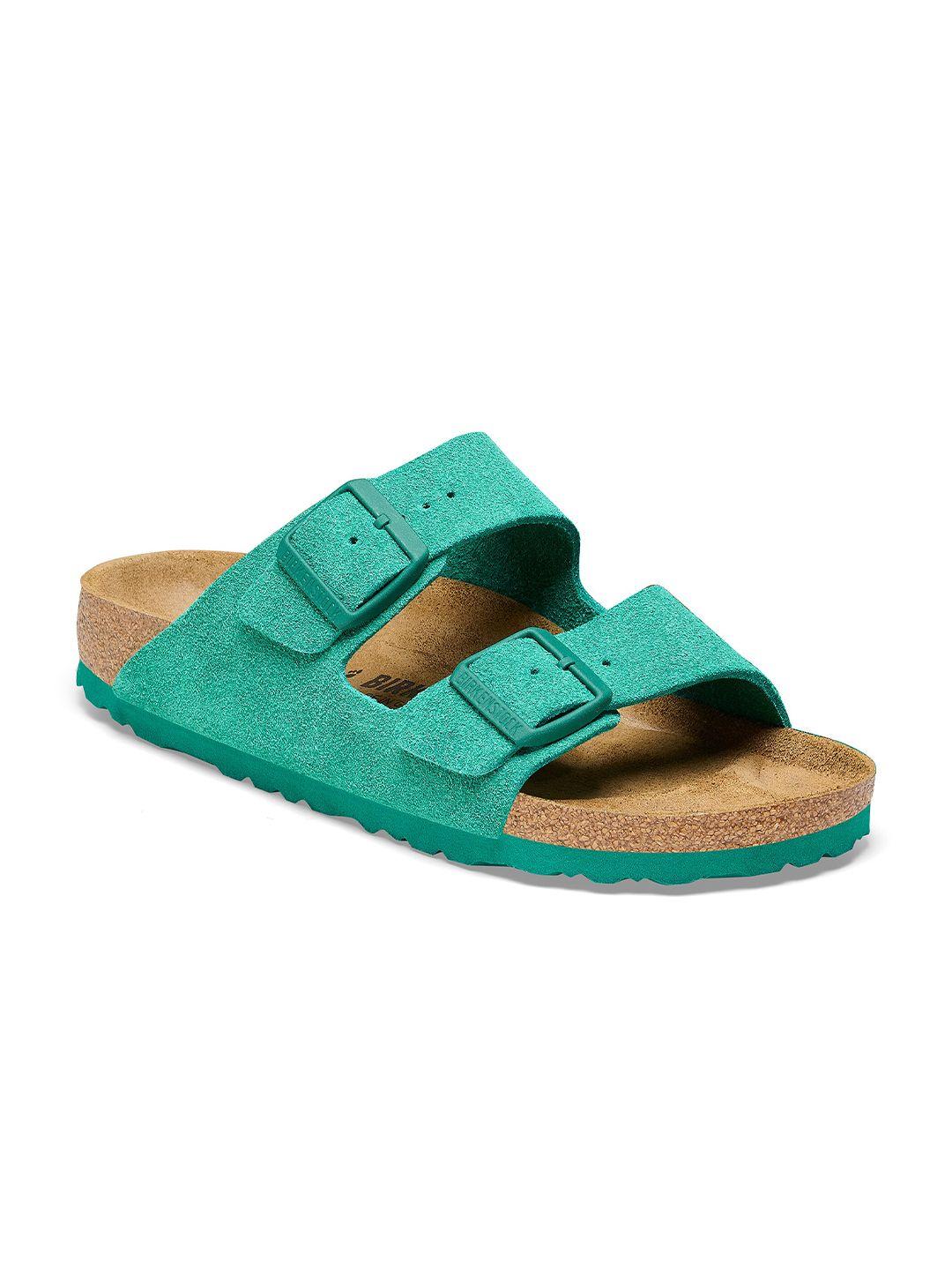 birkenstock unisex arizona suede leather regular width two-strap comfort sandals