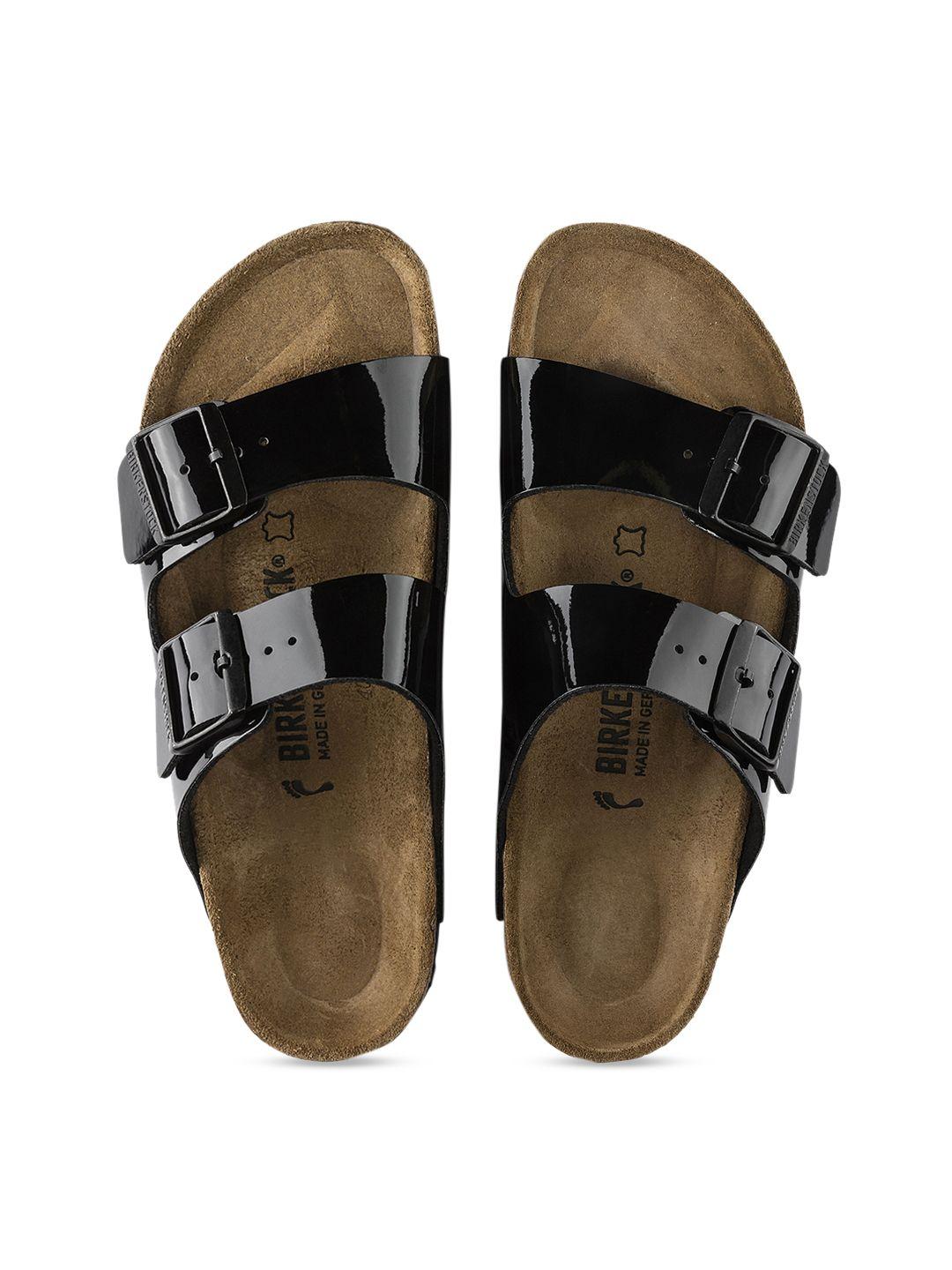 birkenstock unisex black arizona birko-flor regular width sandals