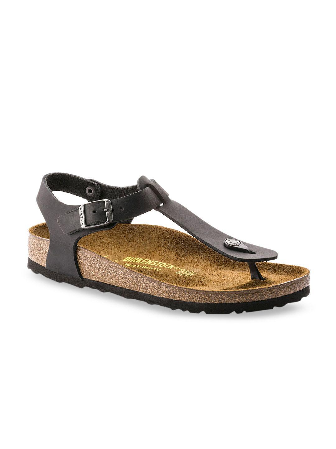 birkenstock unisex black kairo oiled regular width leather sandals