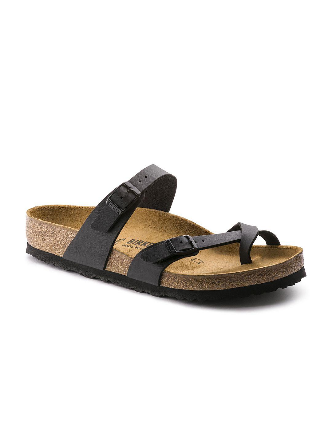 birkenstock unisex black mayari birko-flor regular width sandals