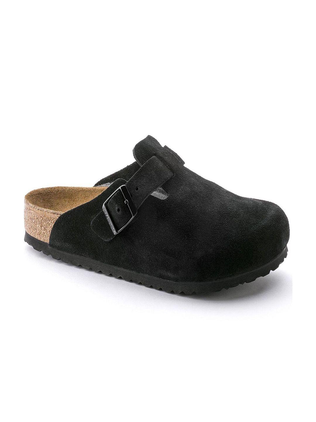 birkenstock unisex black regular width boston soft footbed clogs