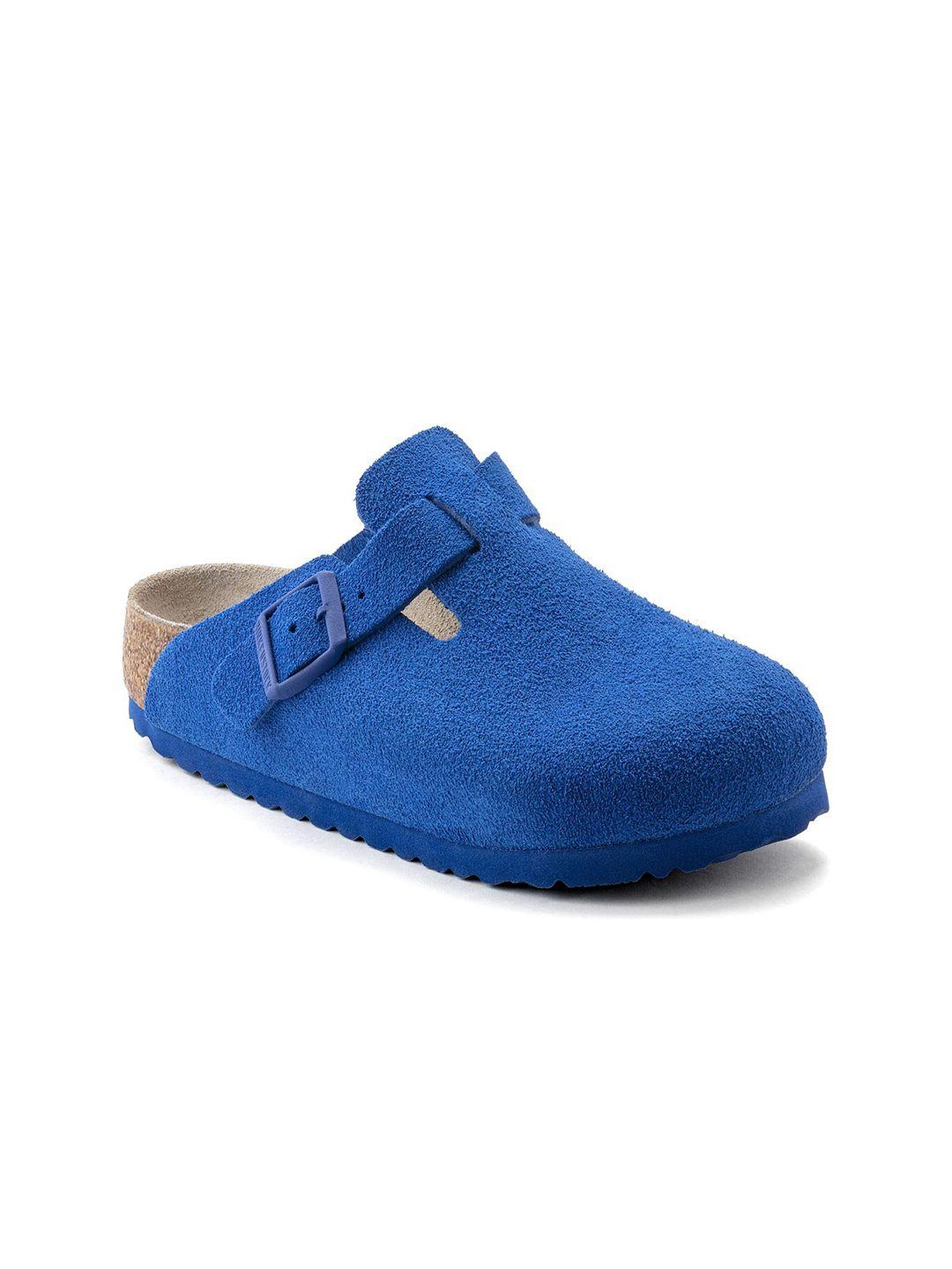 birkenstock unisex blue boston narrow width clogs sandals