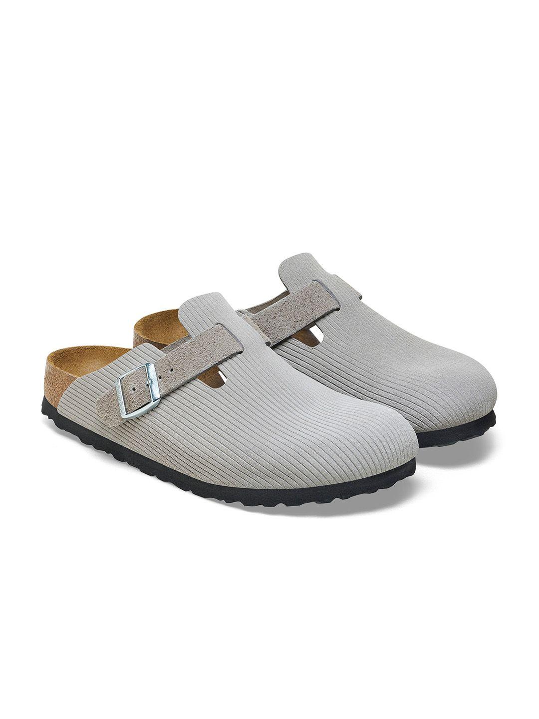 birkenstock unisex boston suede embossed regular width clogs