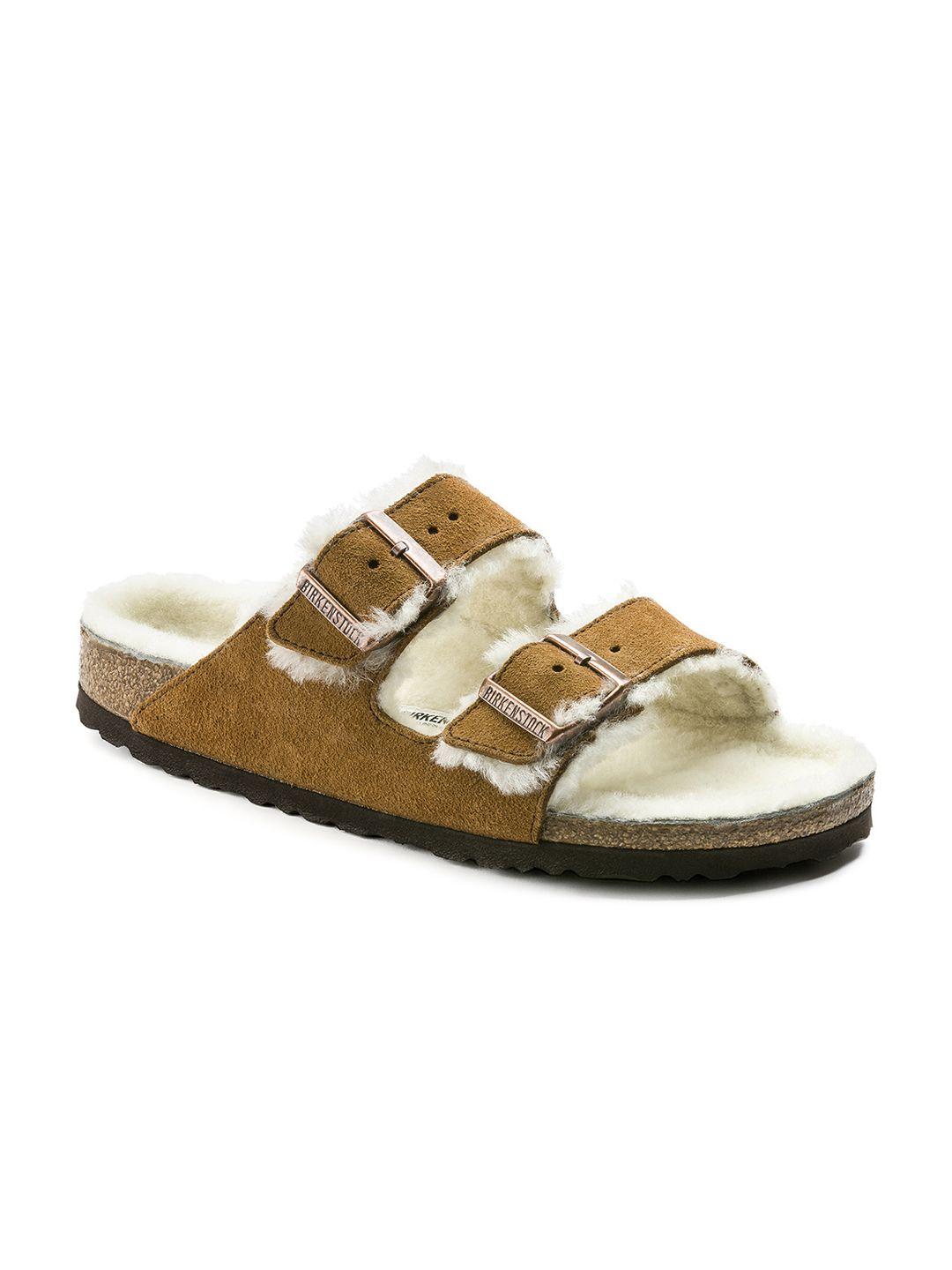 birkenstock unisex brown arizona suede regular width leather sandals