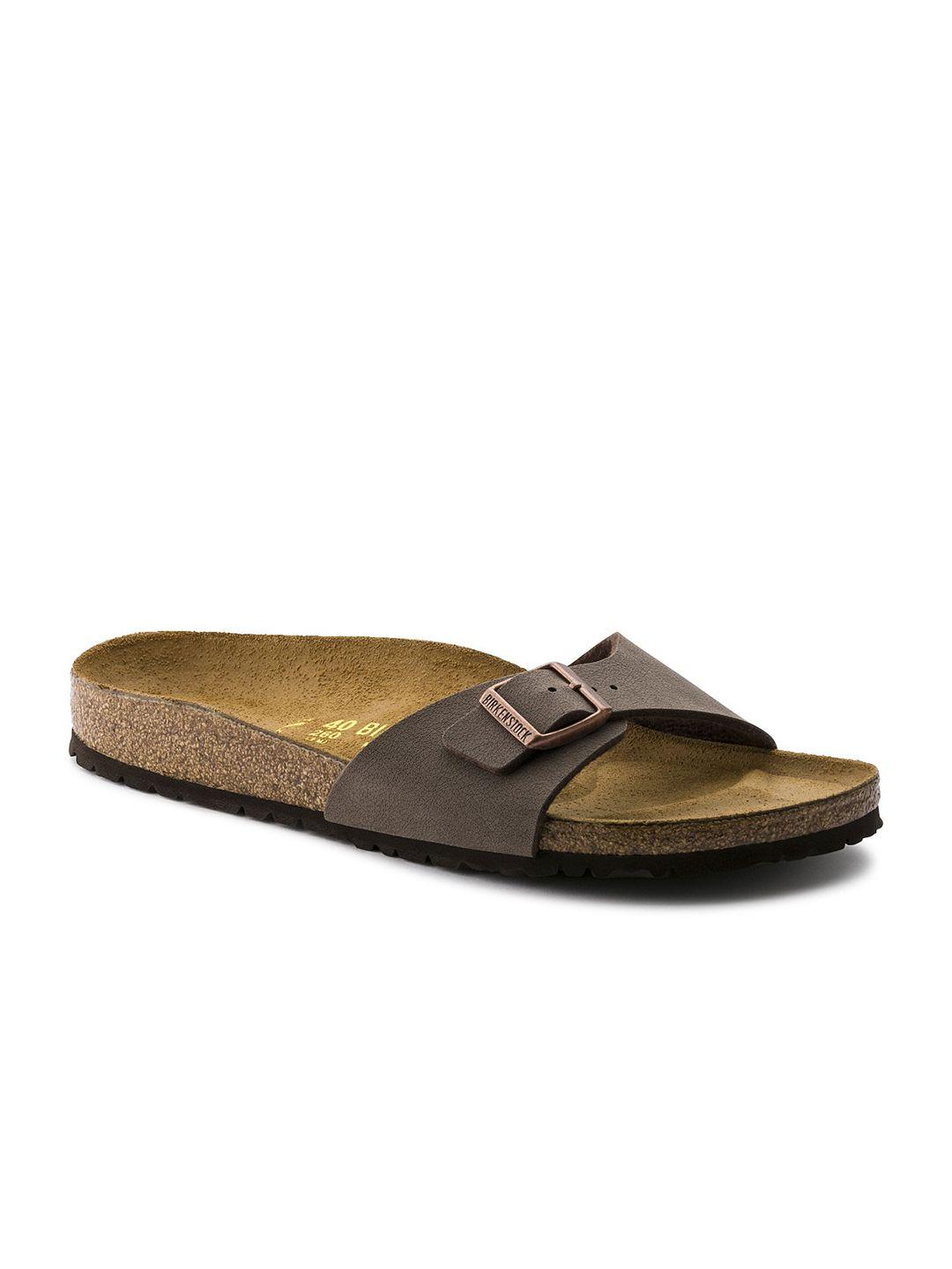 birkenstock unisex brown madrid birko-flor nubuck narrow width sandals