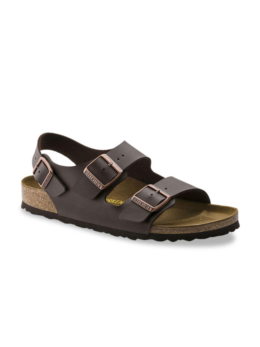 birkenstock unisex brown milano birko-flor regular width sandals