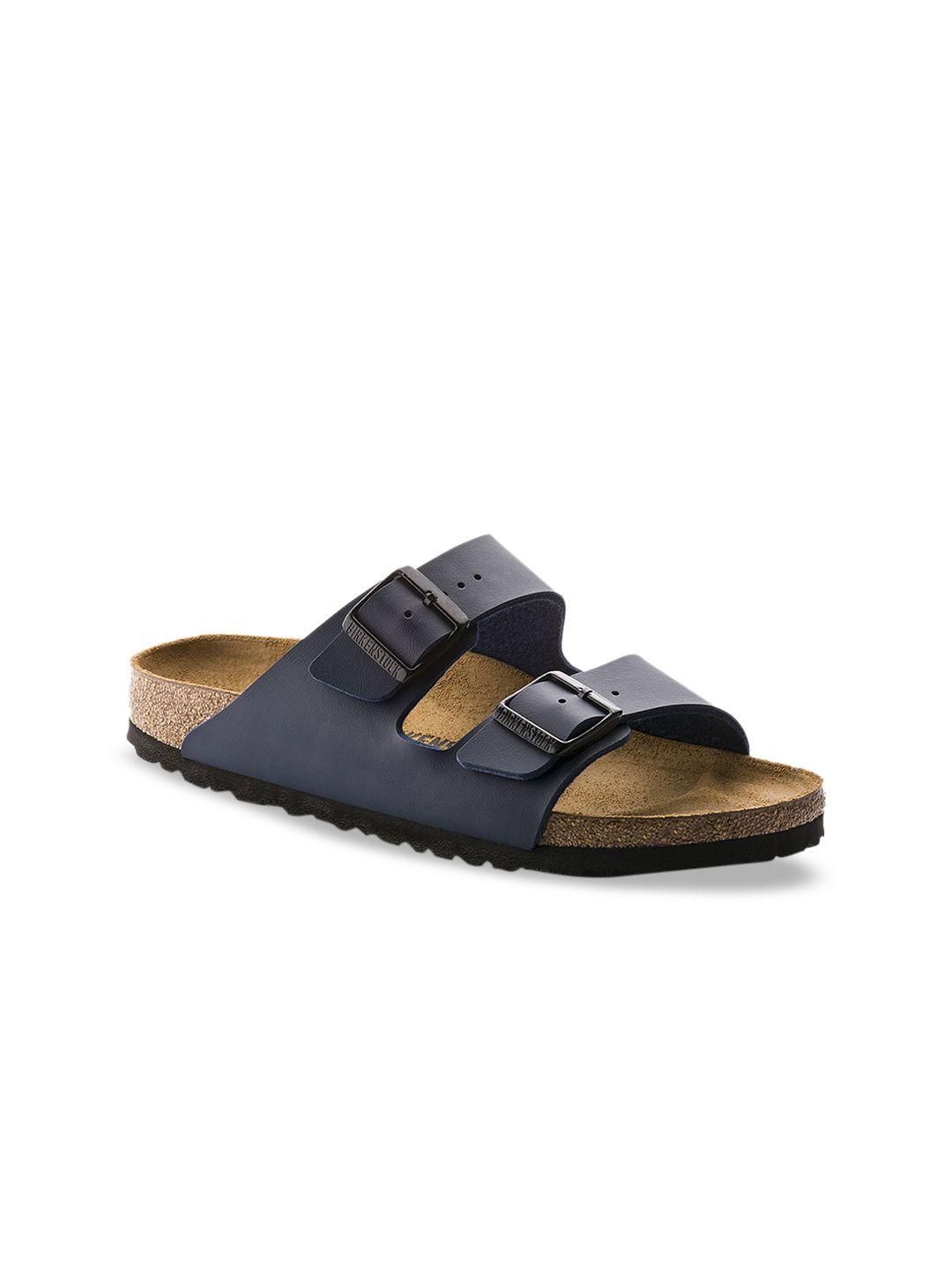 birkenstock unisex navy blue arizona birko-flor narrow width sandals