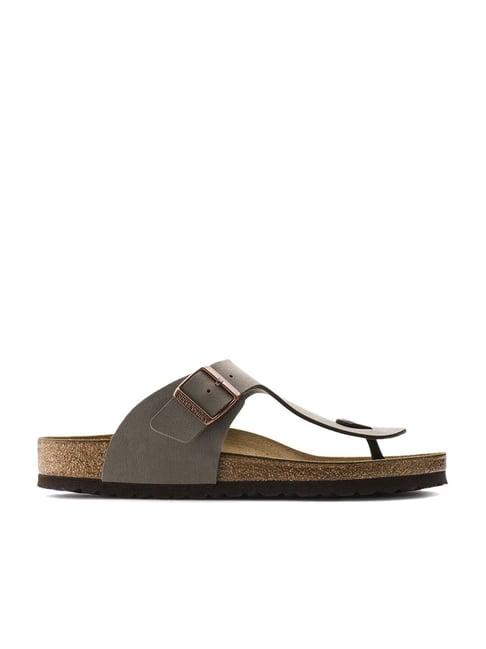 birkenstock unisex ramses stone grey regular width t-strap sandals