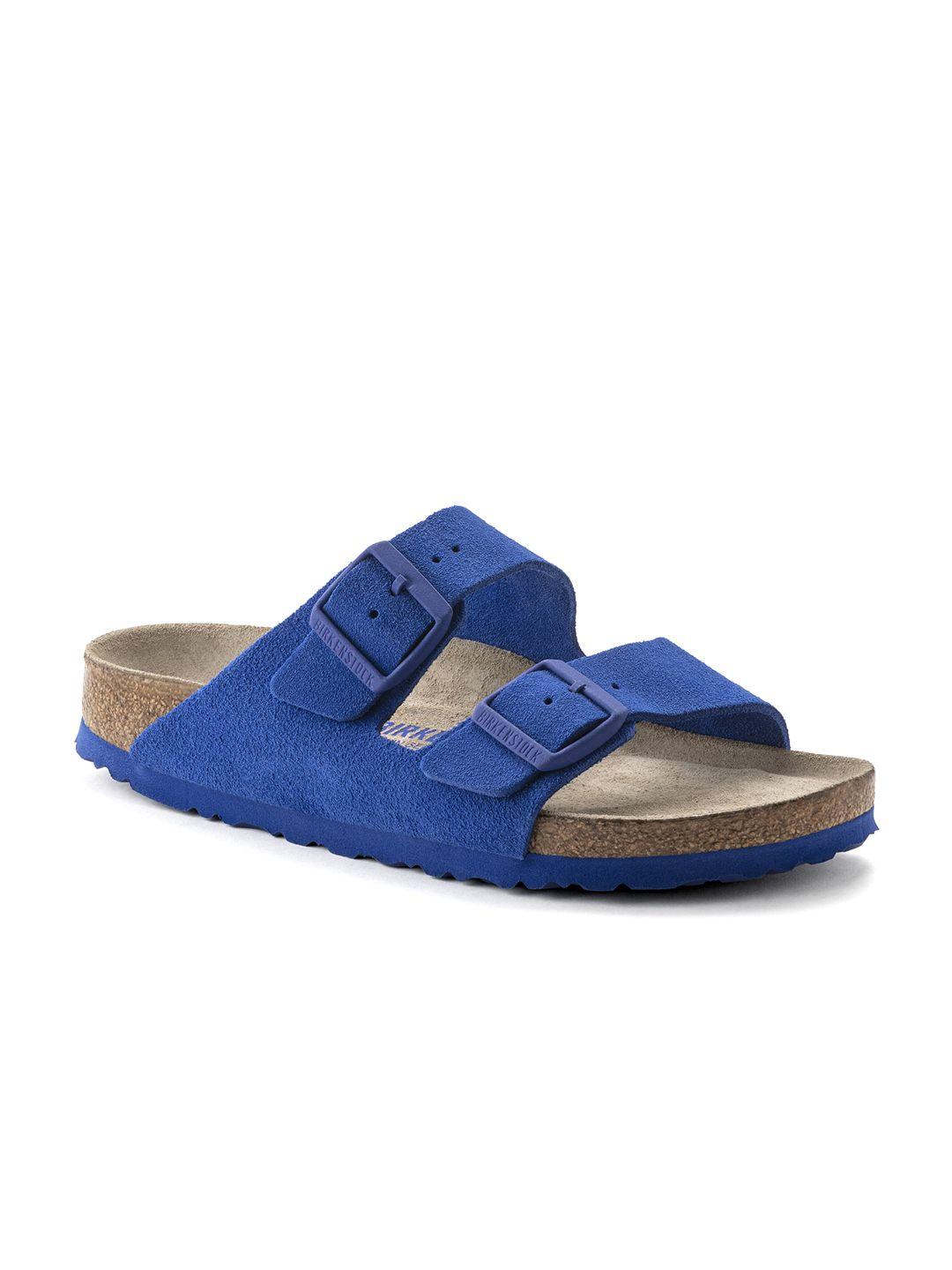 birkenstock unisex regular width blue arizona open toe flats