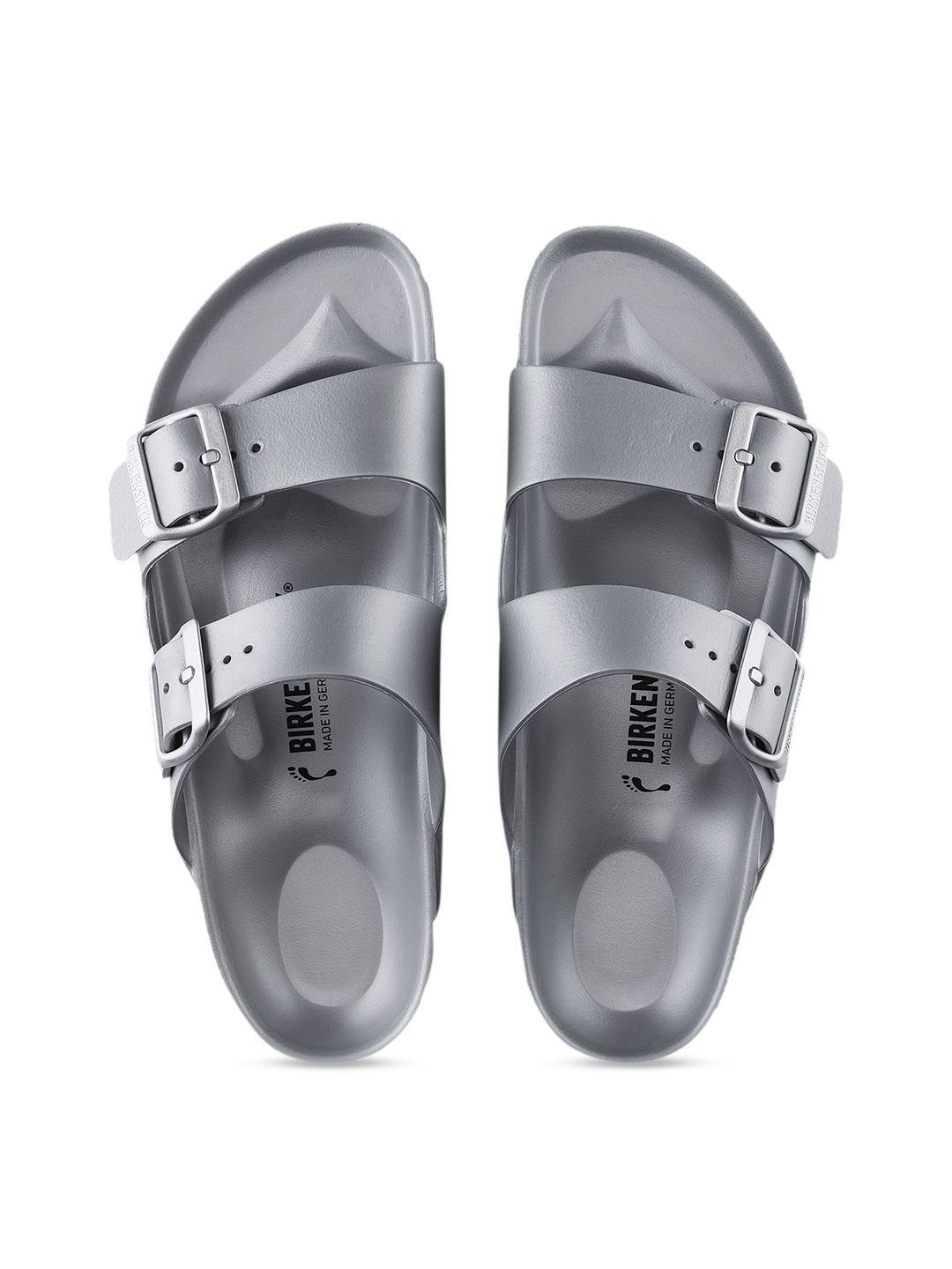 birkenstock unisex silver-toned arizona eva narrow width sandals
