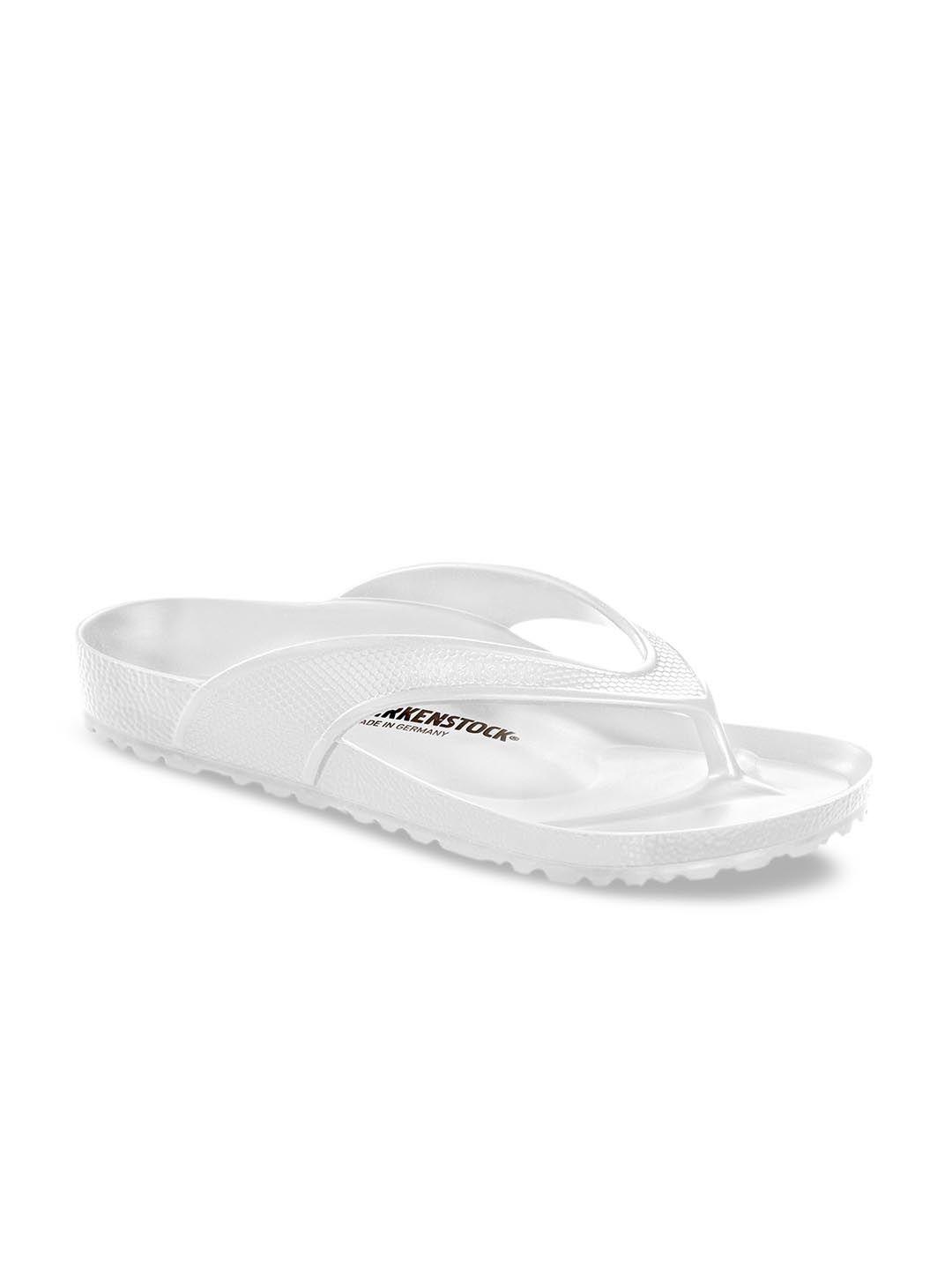 birkenstock unisex white honolulu eva solid thong regular width flip-flops