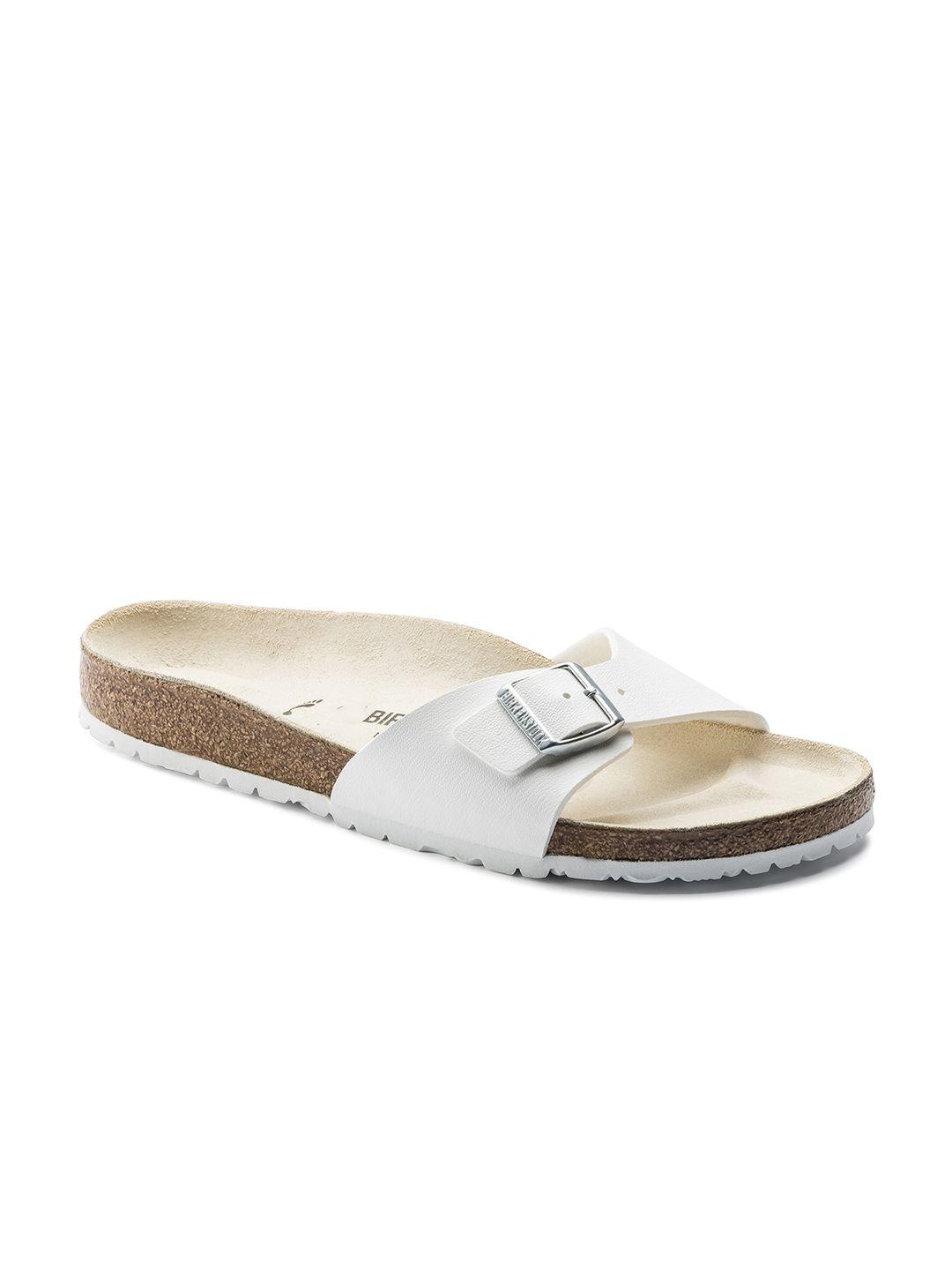 birkenstock unisex white madrid birko-flor narrow width sandals