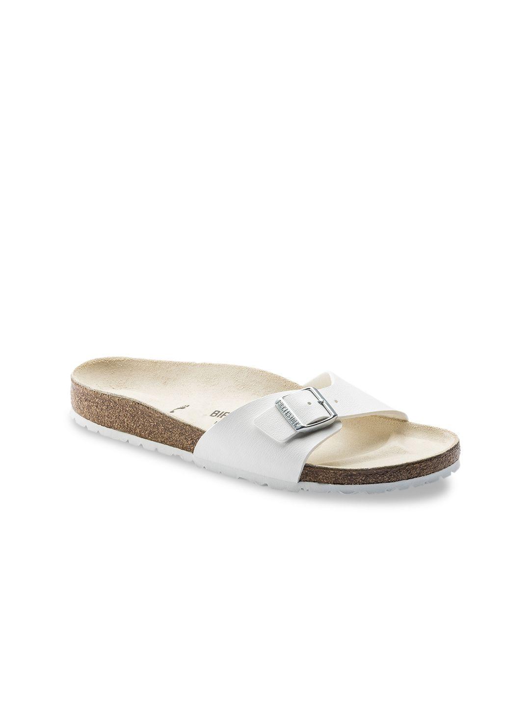 birkenstock unisex white madrid birko-flor narrow width sandals